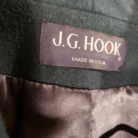 Vintage J G Hook 100% Blue wool Long coat women's (Read)*  (C2) - Picture 3 of 7
